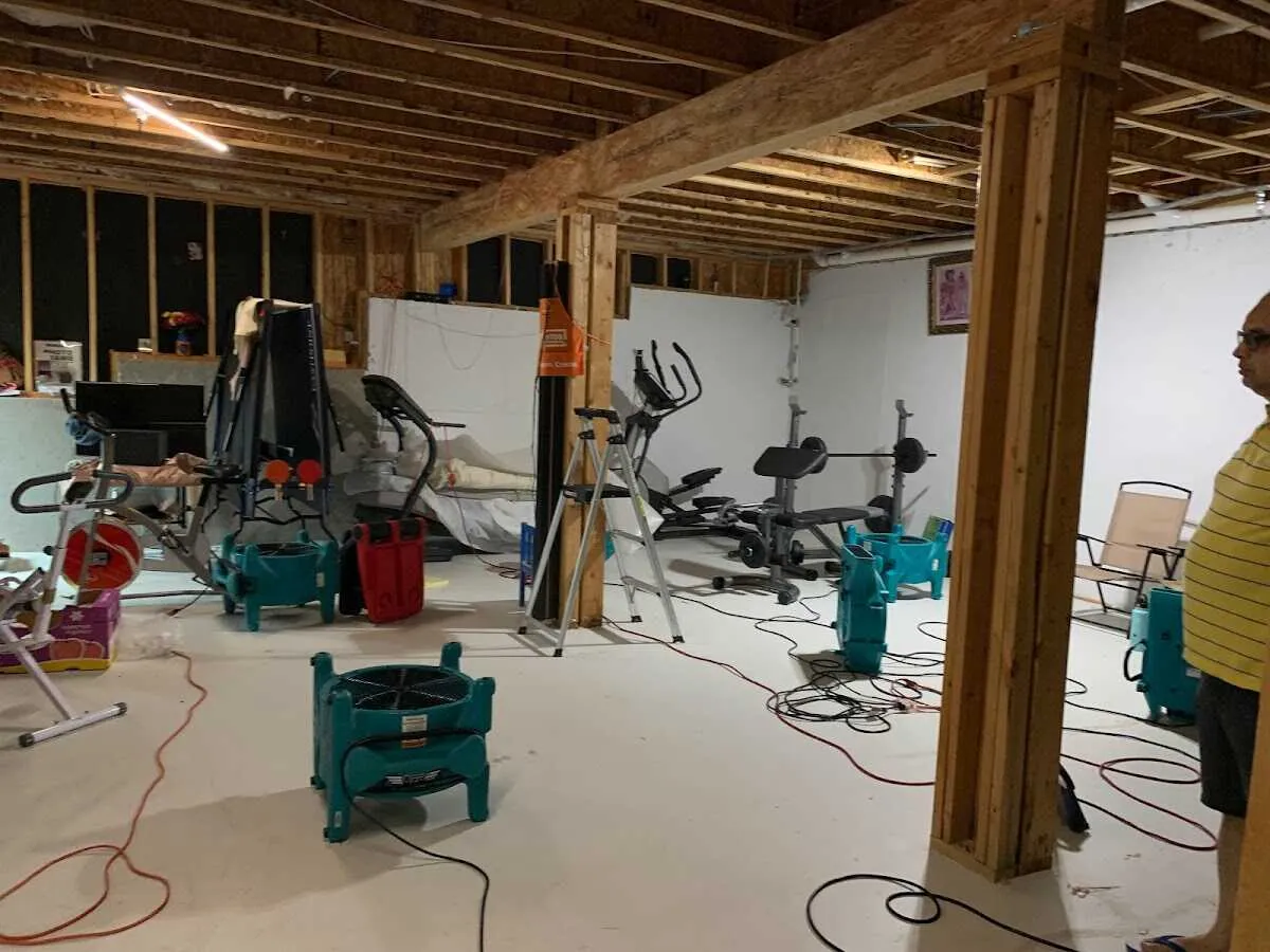 Basement drying equipment setup for Structural Drying in Los Lunas